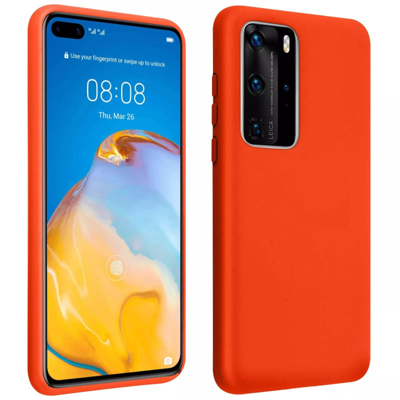 Θήκη Πλάτης Σιλικόνης Απλή για Huawei P40 - Χρώμα: Πορτοκαλί