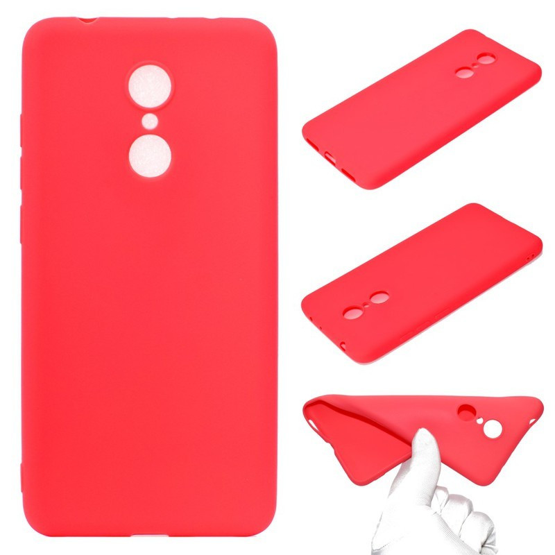 Θήκη Πλάτης Σιλικόνης Απλή για Xiaomi Redmi 5 Plus - Χρώμα: Κόκκινο