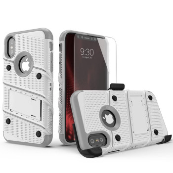 Σκληρή Θήκη Πλάτης Armor με Βάση Στήριξης (S1) για Samsung Galaxy J7 2017 - Χρώμα: Ασημί