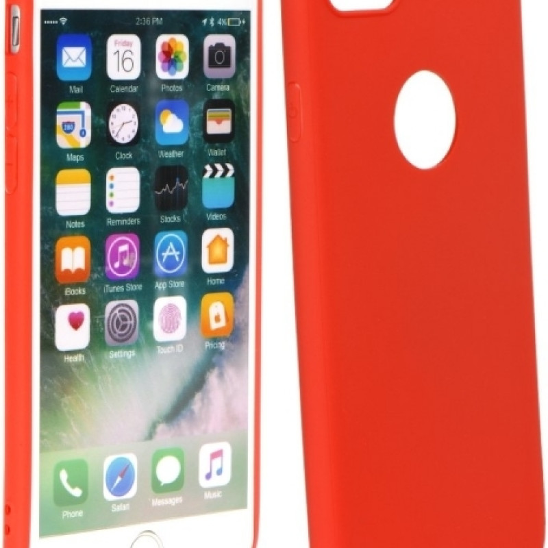 Θήκη Πλάτης Σιλικόνης Απλή για Iphone 5/5S/5C - Χρώμα: Κόκκινο