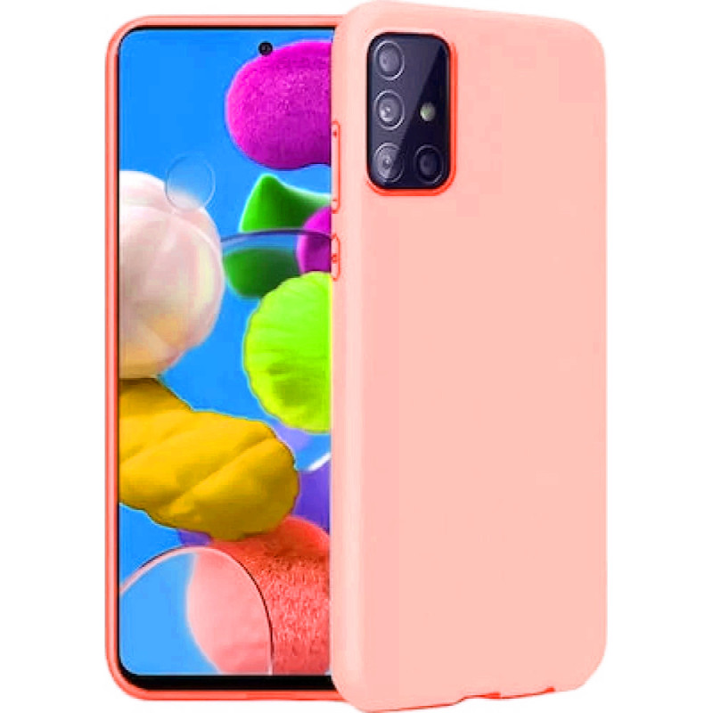 Θήκη Πλάτης Σιλικόνης Απλή για Realme 7 Pro - Χρώμα: Ρόζ