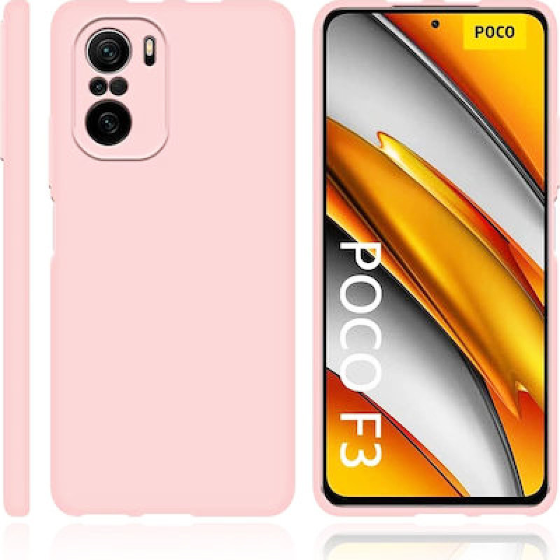 Θήκη Πλάτης Σιλικόνης Soft για Xiaomi Poco F3/ Mi 11i - Χρώμα: Απαλό Ρόζ