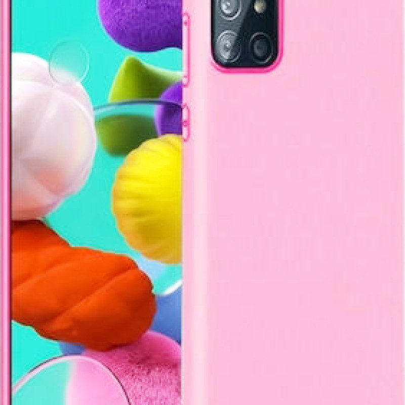 Θήκη Πλάτης Σιλικόνης Απλή για Samsung Galaxy M51 - Χρώμα: Ρόζ