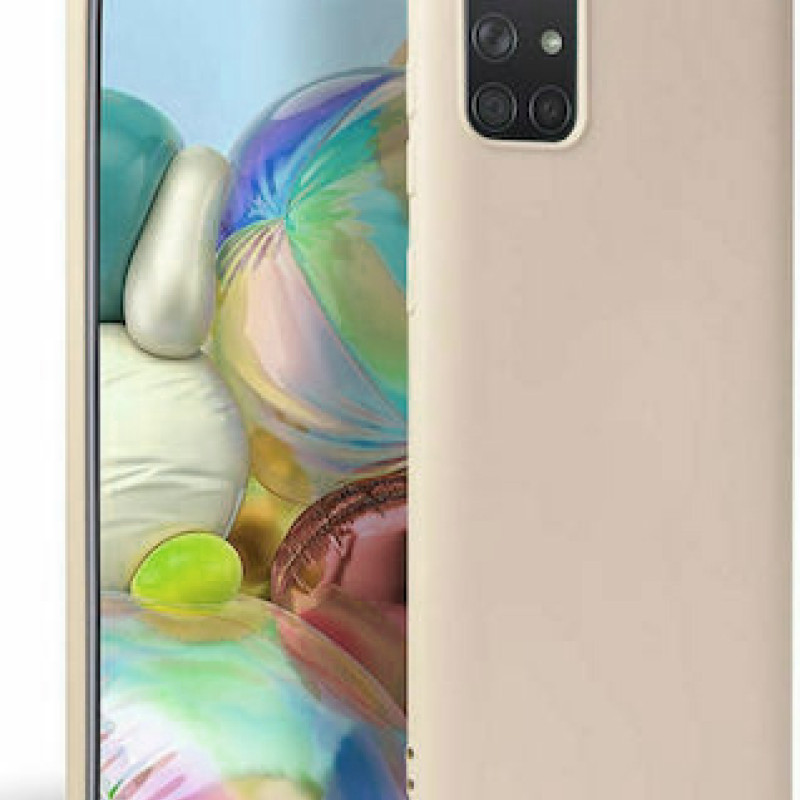 Θήκη Πλάτης Σιλικόνης Απλή για Samsung Galaxy A31 - Χρώμα: Κρέμ