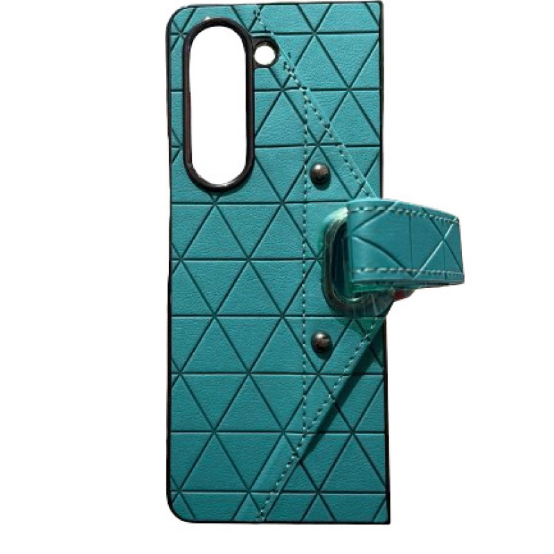 360 Full Cover S2 Πλαστική Ανθεκτική Θήκη Δερματίνη Σετ με Τζαμάκι για  Samsung Galaxy Z Fold 3 Χρώμα: Πετρόλ