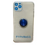Θήκη Πλάτης Σιλικόνης με Μπλέ Δαχτυλίδι για Apple iPhone 11 Pro Max - Χρώμα: Διάφανο