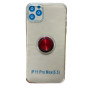 Θήκη Πλάτης Σιλικόνης με Κόκκινο Δαχτυλίδι για Apple iPhone 11 Pro Max - Χρώμα: Διάφανο