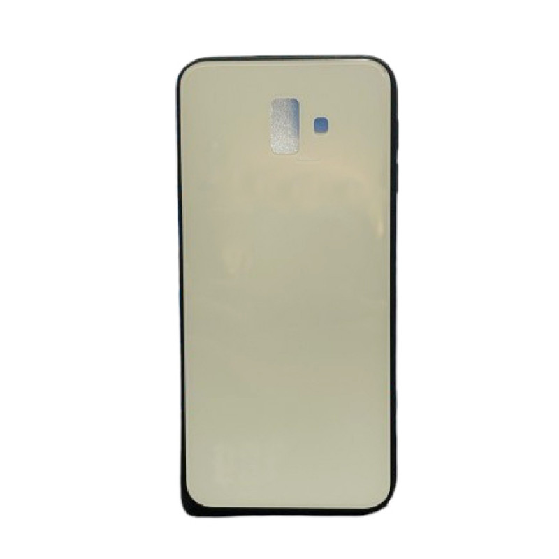 Θήκη Πλάτης Πλαστική με Πλαίσιο Σιλικόνης Samsung Galaxy J6 Plus - Χρώμα: Λευκό/Μαύρο