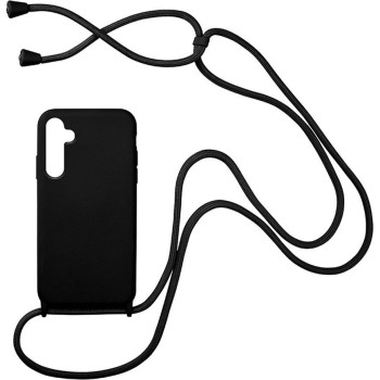 Θήκη Σιλικόνης με Λουράκι για Samsung Galaxy A34 5G - Χρώμα: Μαύρο