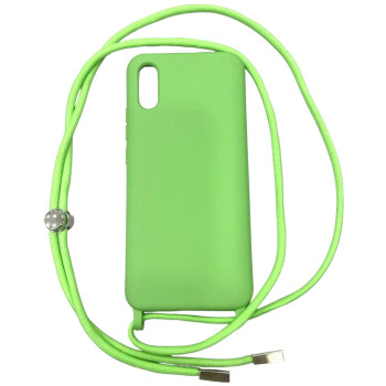 Θήκη Σιλικόνης Πλάτης με Λουράκι για Xiaomi Redmi 9A / 9T / 9i - Χρώμα: Ανοιχτό Πράσινο