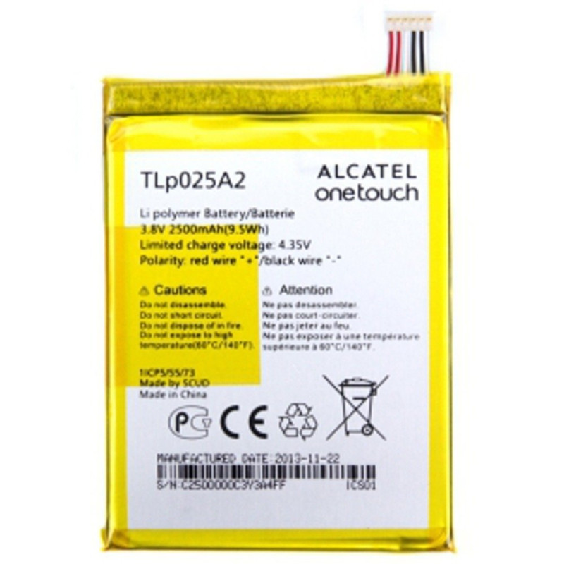 Μπαταρία Alcatel TLP025A2 για TCL Idol X/S960 Alcatel One Touch Scribe HD OT-8000D OT 8008D - 2500mAh