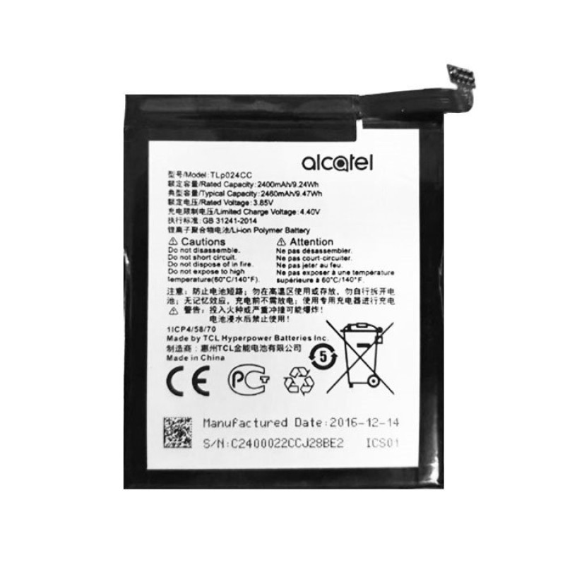 Μπαταρία Alcatel TLp024CC/TLp024C1 για Shine Lite (5080X)/A3 (5046Y) - 2460mAh Bulk