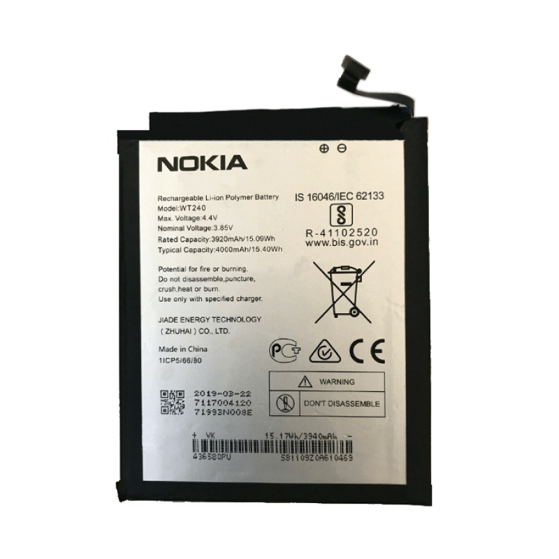 Μπαταρία WT240 / WT241 για Nokia 3.2 (TA-1154; TA-1156; TA-1159; TA-1161; TA-1164)- 4000mAh - Bulk