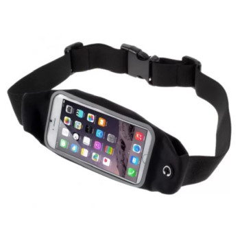 Αδιάβροχο Τσαντάκι Μέσης για Τρέξιμο 6.5'' - Χρώμα: Μαύρο