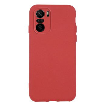 Θήκη Πλάτης Σιλικόνης Απλή για Xiaomi Poco F3/ Mi 11i - Χρώμα: Κόκκινο