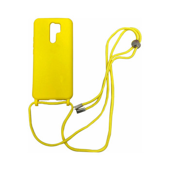 Θήκη Πλάτης Σιλικόνης με Λουράκι για Xiaomi Redmi Note 8 Pro - Χρώμα: Κίτρινο Θήκη Πλάτης Σιλικόνης με Λουράκι για Xiaomi Redmi Note 8 Pro - Χρώμα: Κίτρινο