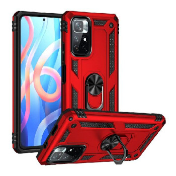 Σκληρή Θήκη Πλάτης Armor με Βάση Στήριξης για Xiaomi Redmi Note 11 Pro - Χρώμα: Κόκκινο Σκληρή Θήκη Πλάτης Armor με Βάση Στήριξης για Xiaomi Redmi Note 11 Pro - Χρώμα: Κόκκινο