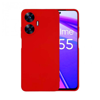 Θήκη Πλάτης Σιλικόνης Soft για Realme C55 - Χρώμα: Κόκκινο