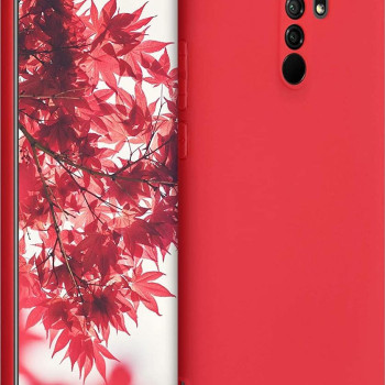 Θήκη Πλάτης Σιλικόνης Απλή για Xiaomi Redmi 9 - Χρώμα: Κόκκινο