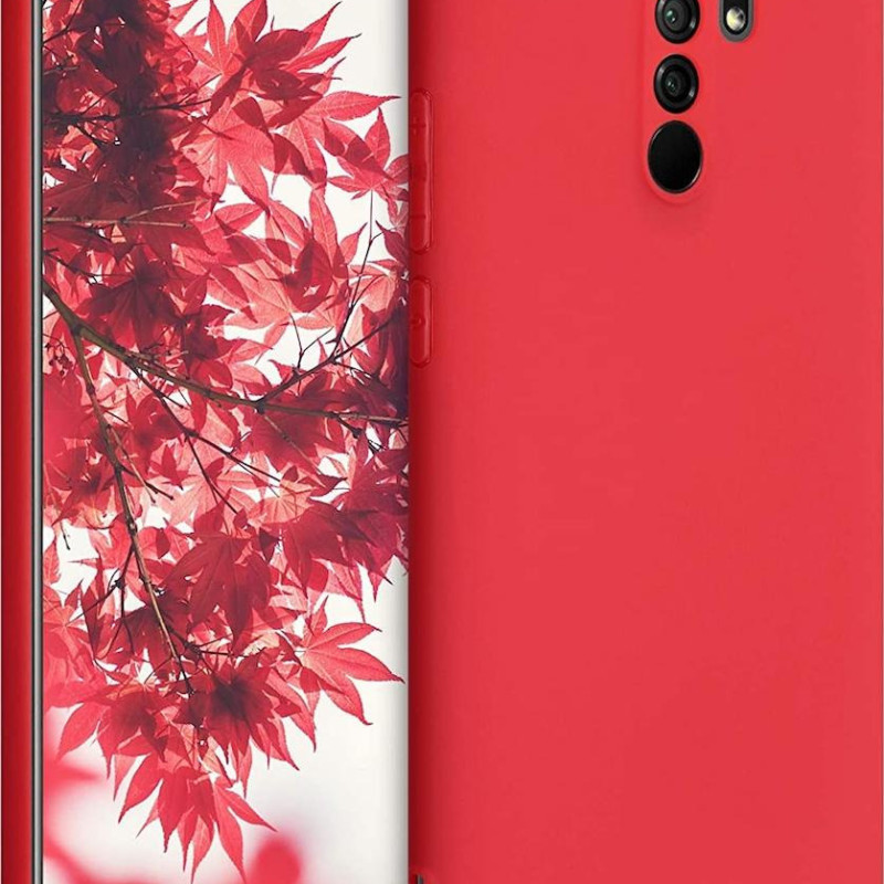 Θήκη Πλάτης Σιλικόνης Απλή για Xiaomi Redmi 9 - Χρώμα: Κόκκινο