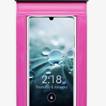 Αδιάβροχο Τσαντάκι για Κινητά 6'' - Χρώμα: Ρόζ/Μαύρο