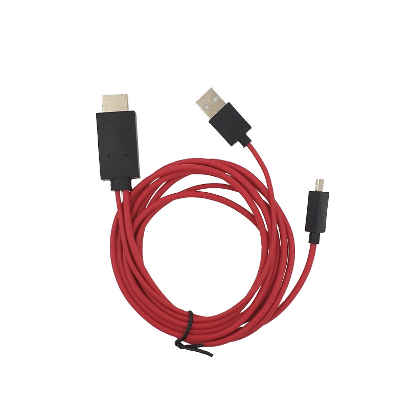 3 in 1 to HDTV Adapter Cable to USB & MicroUSB (Male) 1m