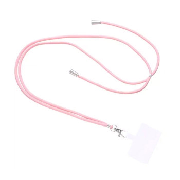 Λουράκι/ Μπρελόκ Λαιμού με αποσπώμενη άκρη για κινητό - Χρώμα: Ροζ