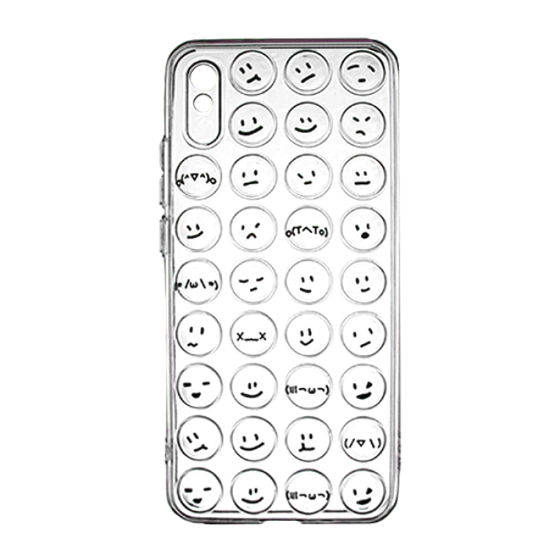 Θήκη Σιλικόνης με Emoji για Xiaomi Redmi 9A/9i/9AT3 - Χρώμα: Διάφανο