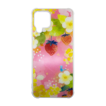 Θήκη Πλάτης Πλαστική με Σχέδια για Samsung Galaxy A22 4G - Χρώμα: Ρόζ με Φραουλίτσες