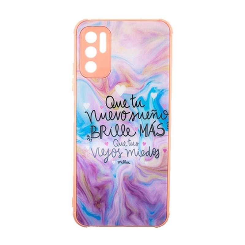 Θήκη Πλάτης Σιλικόνης Απλή για Xiaomi Redmi Note 10 5G - Χρώμα: Πολύχρωμο Ρόζ