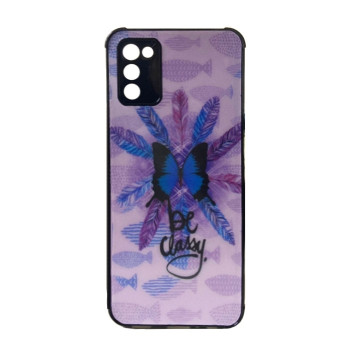 Θήκη Πλάτης Πλαστική με Σχέδια για Samsung Galaxy A03s - Χρώμα: Μωβ με Πεταλούδα Θήκη Πλάτης Πλαστική με Σχέδια για Samsung Galaxy A03s - Χρώμα: Μωβ με Πεταλούδα