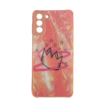Θήκη Πλάτης Πλαστική με Σχέδια για Samsung Galaxy S21 - Χρώμα: Απαλό Ρόζ με Στέμμα Θήκη Πλάτης Πλαστική με Σχέδια για Samsung Galaxy S21 - Χρώμα: Απαλό Ρόζ με Στέμμα