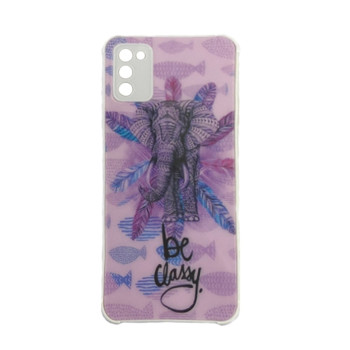 Θήκη Πλάτης Πλαστική με Σχέδια για Samsung Galaxy A03S - Χρώμα: Μωβ με Ελεφαντάκι Θήκη Πλάτης Πλαστική με Σχέδια για Samsung Galaxy A03S - Χρώμα: Μωβ με Ελεφαντάκι