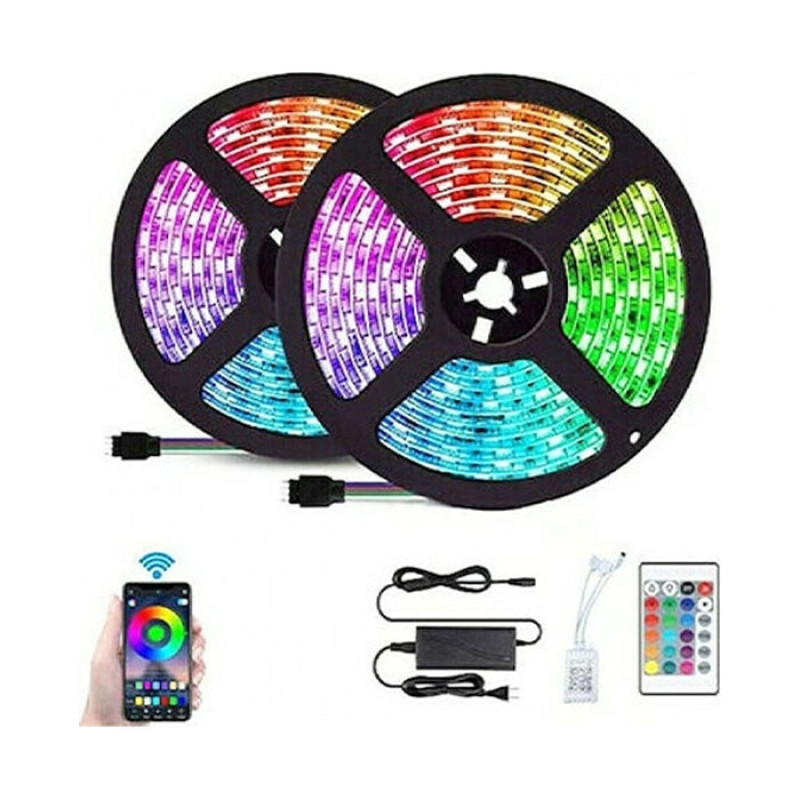 Αδιάβροχη Ταινία LED 12V RGB Μήκους 2x5m