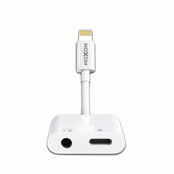 Moxom MX-AX15 Αντάπτορας Lightning Male σε 3.5mm Audio Jack και Θύρα Lightning - Χρώμα: Λευκό Moxom MX-AX15 Αντάπτορας Lightning Male σε 3.5mm Audio Jack και Θύρα Lightning - Χρώμα: Λευκό