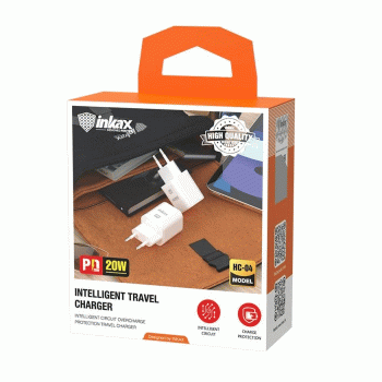 Inkax HC-04 PD 20W Αντάπτορας Φορτιστή με Θύρα Lightning - Χρώμα: Λευκό Inkax HC-04 PD 20W Αντάπτορας Φορτιστή με Θύρα Lightning - Χρώμα: Λευκό