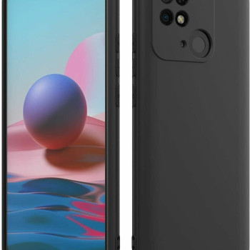 Θήκη Πλάτης Σιλικόνης Απλή για Xiaomi Redmi 10C - Χρώμα: Μαύρο
