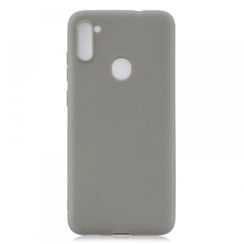 Θήκη Πλάτης Σιλικόνης Απλή για Samsung Galaxy A11/M11 - Χρώμα: Γκρί