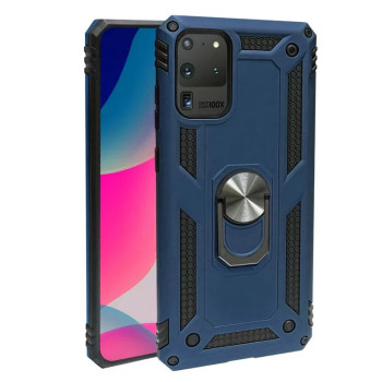 Σκληρή Θήκη Πλάτης Armor με Βάση Στήριξης για Samsung Galaxy S20 Ultra - Χρώμα: Σκούρο Μπλέ