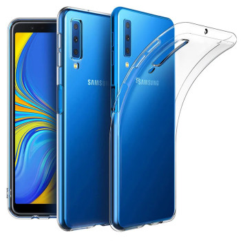 Θήκη Πλάτης Σιλικόνης Απλή για Samsung Galaxy A7 2018 - Χρώμα: Διάφανο
