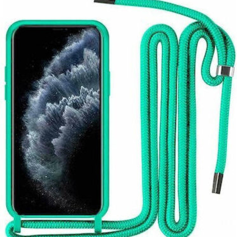 Θήκη Σιλικόνης Πλάτης με Λουράκι για Xiaomi Poco M5 - Χρώμα: Τιρκουάζ