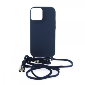 Θήκη Σιλικόνης με Λουράκι για Xiaomi Redmi 10 / 12C - Χρώμα: Σκούρο Μπλε