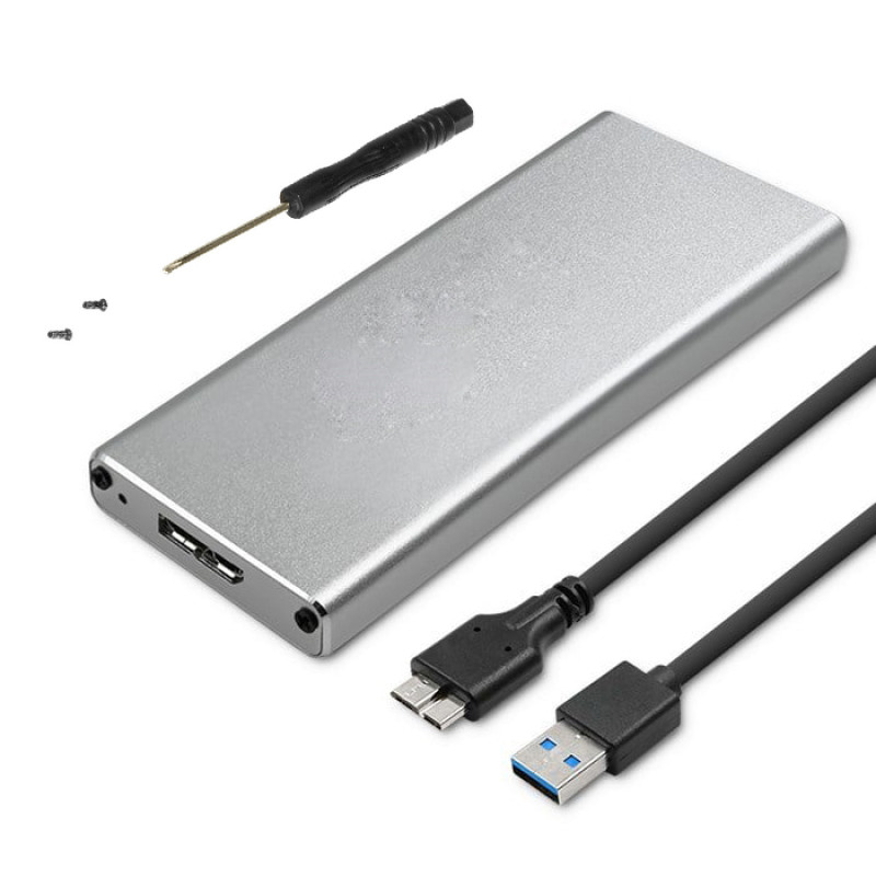 Θήκη για Σκληρό Δίσκο NGFF (M.2) SATA III με Σύνδεση USB 3.0 - Χρώμα: Ασημί