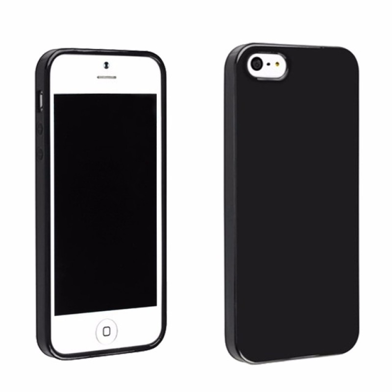 Θήκη Πλάτης Σιλικόνης Απλή για Apple iPhone 5/5S/5C - Χρώμα: Μαύρο