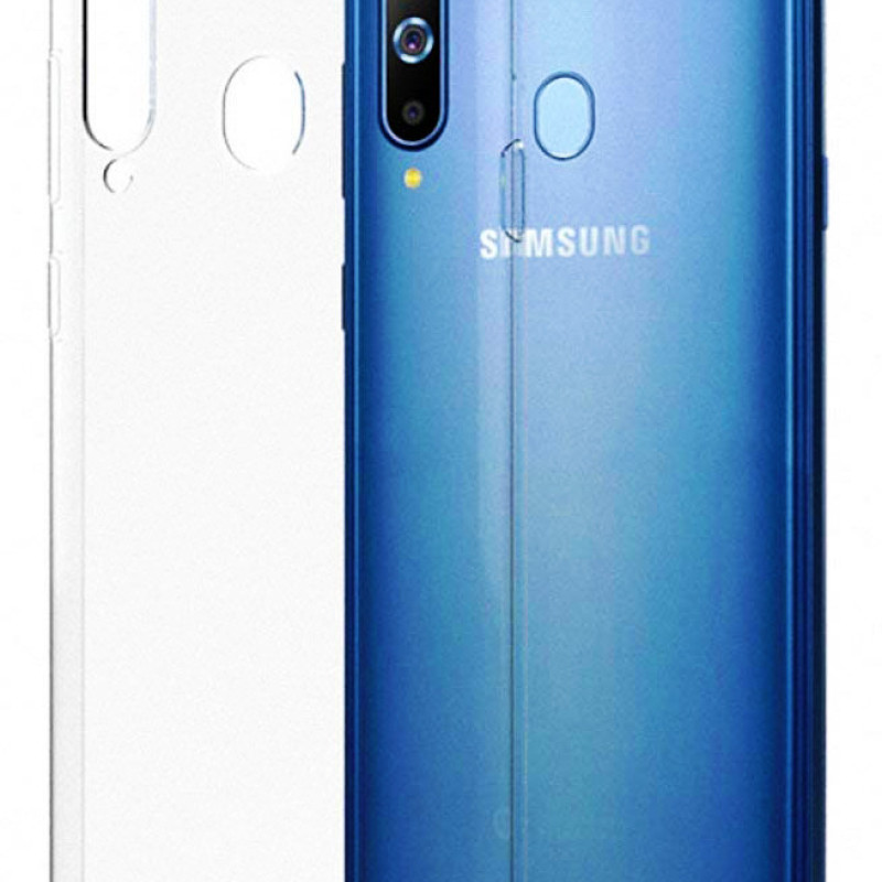 Θήκη Πλάτης Σιλικόνης Απλή για Samsung Galaxy M30 - Χρώμα: Διάφανο