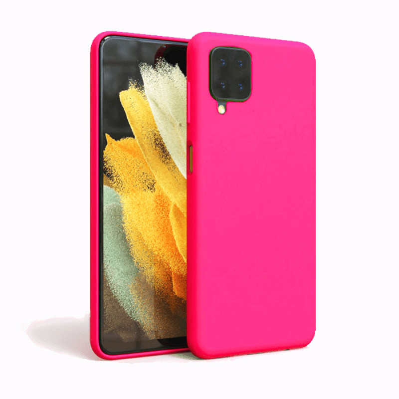 Θήκη Πλάτης Σιλικόνης Απλή για Samsung A127 Galaxy A12 - Χρώμα: Σκούρο Φούξια