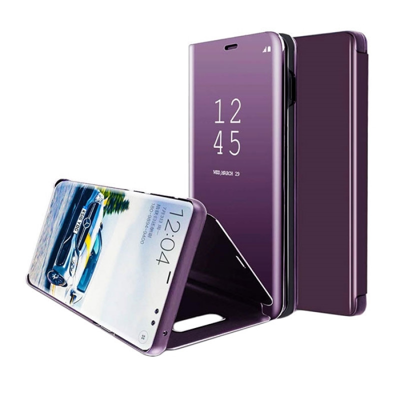 Θήκη Clear View Stand για Samsung J730F Galaxy J7 2017 - Χρώμα: Μωβ