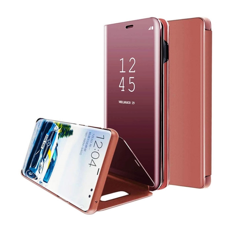 Θήκη Clear View Stand για Samsung G973F Galaxy S10 - Χρώμα: Ρόζ Χρυσό