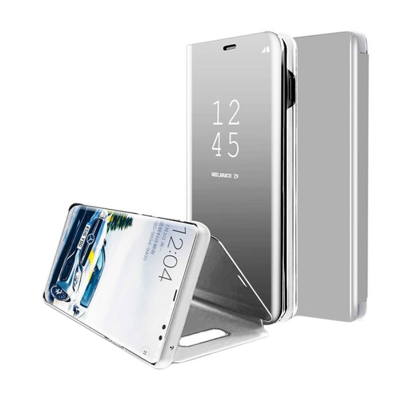 Θήκη Clear View Stand για Huawei P20 Lite - Χρώμα: Ασημί