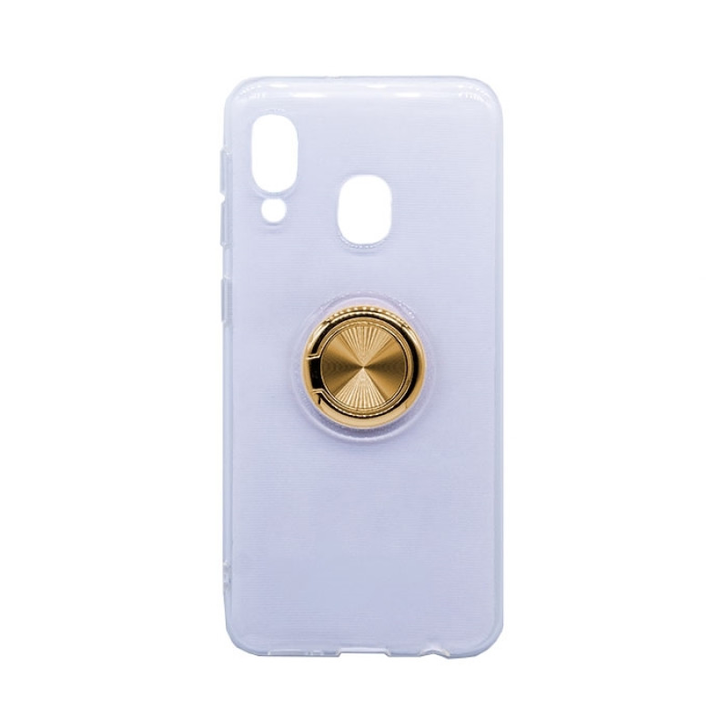 Θήκη Πλάτης Σιλικόνης με Finger Ring για Samsung A202 Galaxy A20e - Χρώμα: Χρυσό